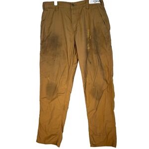 Carhartt Carpenter Pants Men's 34x36 Brown Cotton Dungaree Fit Straight Leg